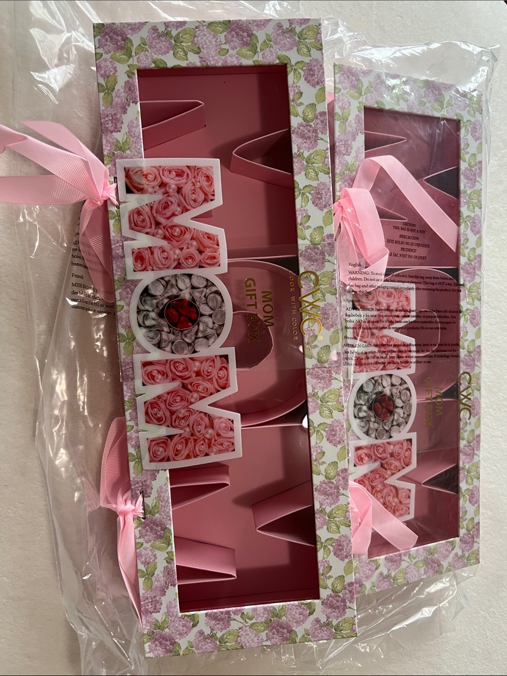 Set of 2! Mom Gift Box - Pink Floral Home Party Supplies